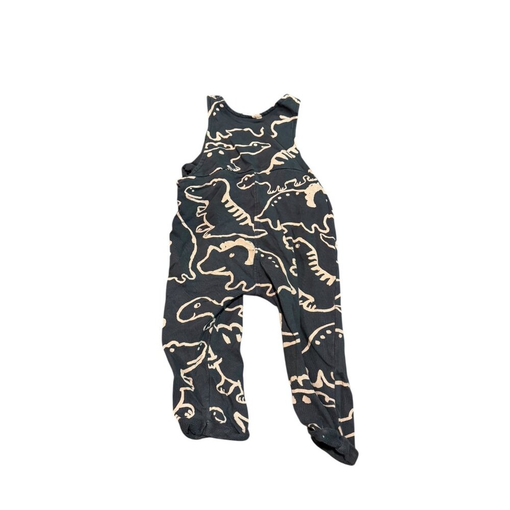 H&M Overalls 12-28 Months Dinosaur Adjustable Strap Gray - Picture 2 of 4